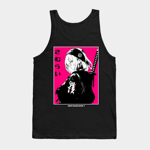 Cyberpunk Girl Samurai Warrior Anime Streetwear Tank Top by Neon Bang Bang